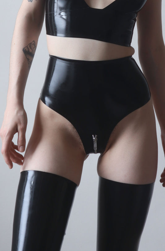High Waist Crotch Zip Knicker